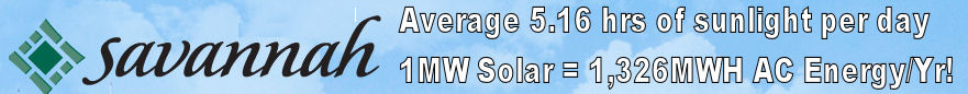 Savannah 1MW solar plant produces 1,326MWH AC/Year